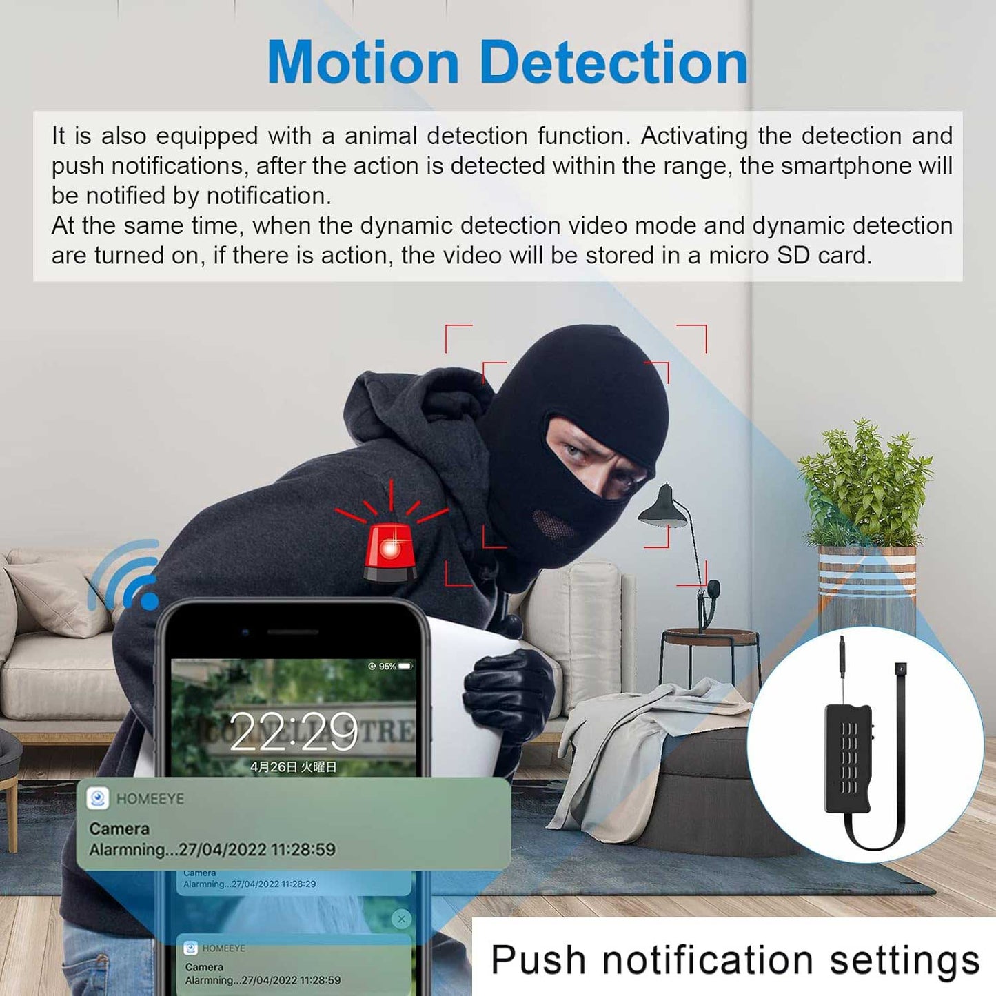 Mini Camera DIY Module, 1080P HD Home Camera, Small - sized WiFi Security Camera, Tiny Wireless Nanny Camera
