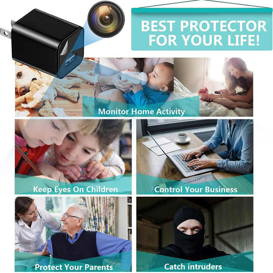 Mini Camera Charger, Wireless USB Camera for Home Indoor Use, Ultra - Small WiFi Security Camera, 1080P Nanny Camera for Home