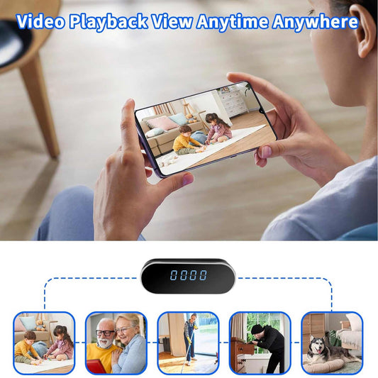 Clock Camera，Alarm Clock Camera，1080P Wireless Mini Camera，Home Indoor Security WiFi Nanny Camera